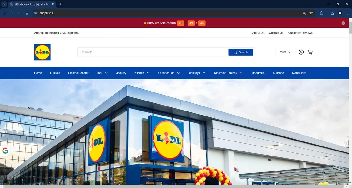 Shoplush.ru Scam Store: A Fake LIDL Website 1 Shoplush.ru scam