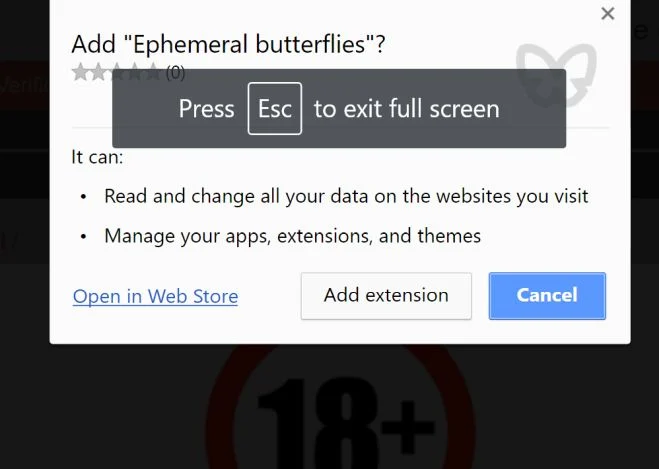Ephemeral butterflies by butterfliess.com Chrome Scam Virus