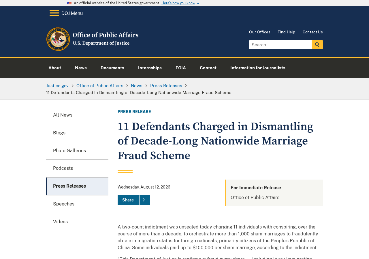 Marriage Scam Warning: Paid Weddings and Fake Immigration Deals Explained 1 Original Justice Department announcement of charges involving an alleged nationwide sham marriage scheme