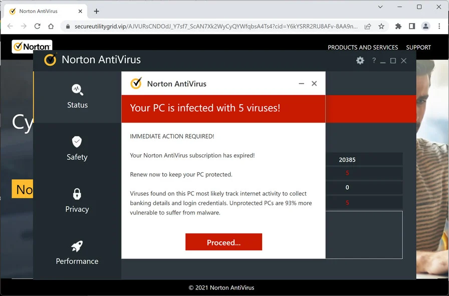 Fake Norton Security Scan
