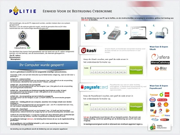 Politie Eenheid Voor De Bestrijding Cybercrime virus Politie Eenheid Voor De Bestrijding Cybercrime Ukash virus