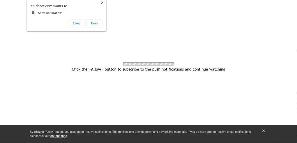 Remove Chicheet.com pop-up ads (Virus Removal Guide) 1 Image: Chrome browser is redirected to Chicheet.com