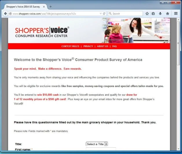 Shoppers-voice.com pop-up ads Shoppers-voice.com virus