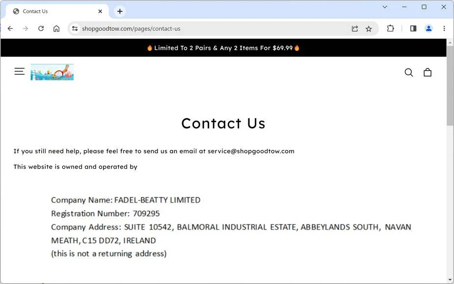 Shopgoodtow.com scam