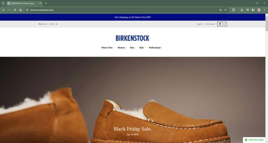 BirkenstockSaleing.shop Scam: A Fake Birkenstock Website 1 Birkenstocksaleing.shop scam