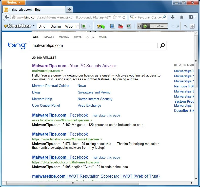 [Image: vGrabber Search virus]