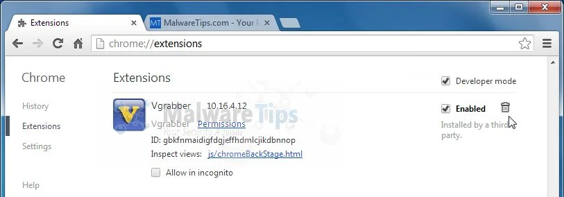 [Image: vGrabber Toolbar Chrome extension]