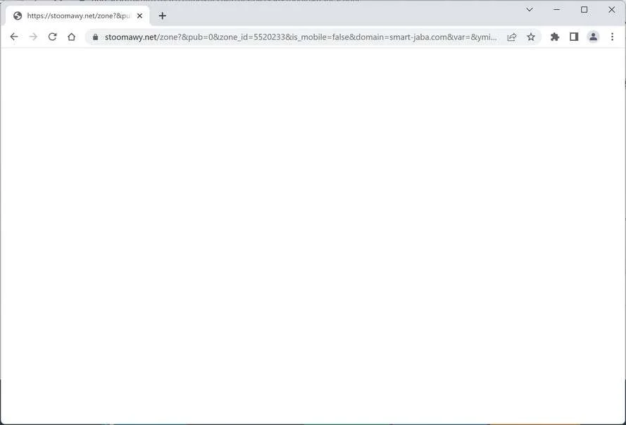 Image: Chrome browser is redirected to the Stoomawy.net site