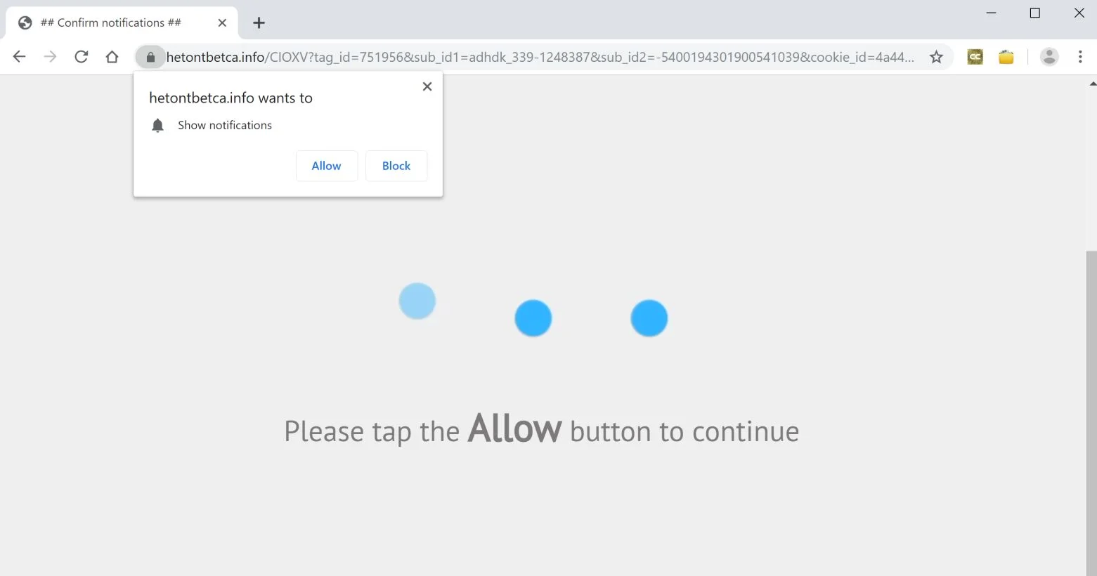 How to remove Hetontbetca.info pop-up ads (Virus Removal Guide) 1 Image: Chrome browser is redirected to Hetontbetca.info