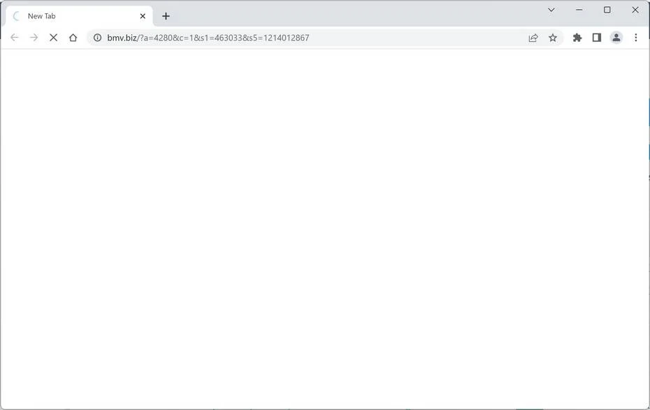 Image: Chrome browser is redirected to Bmv.biz