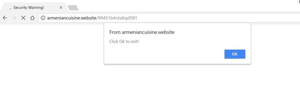 Chrome Security Warning Scam Virus