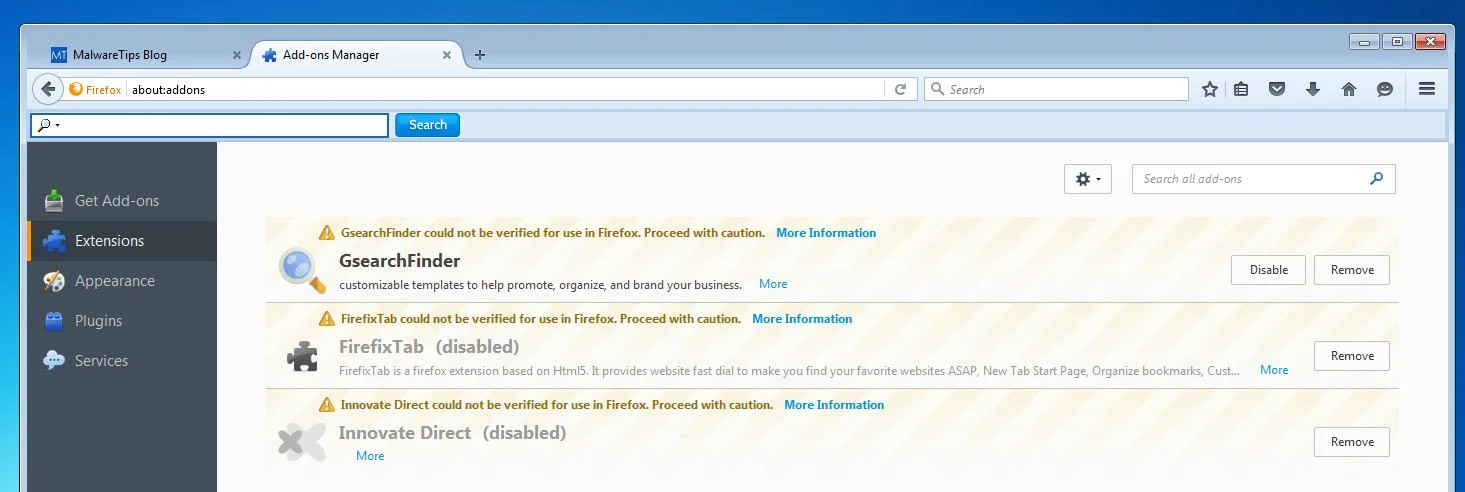 GsearchFinder adware