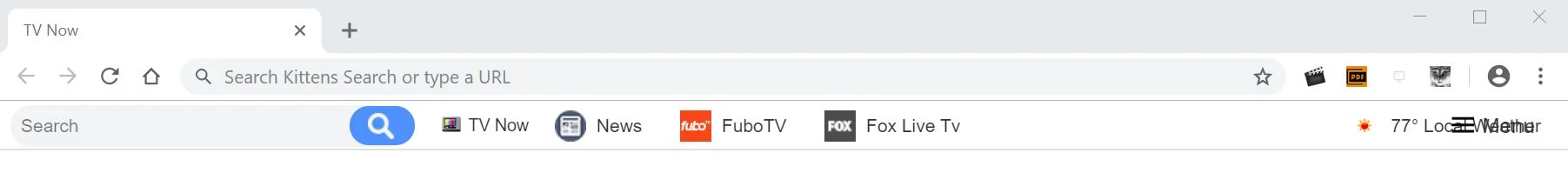 Image: Chrome browser is redirected to Kittens Search