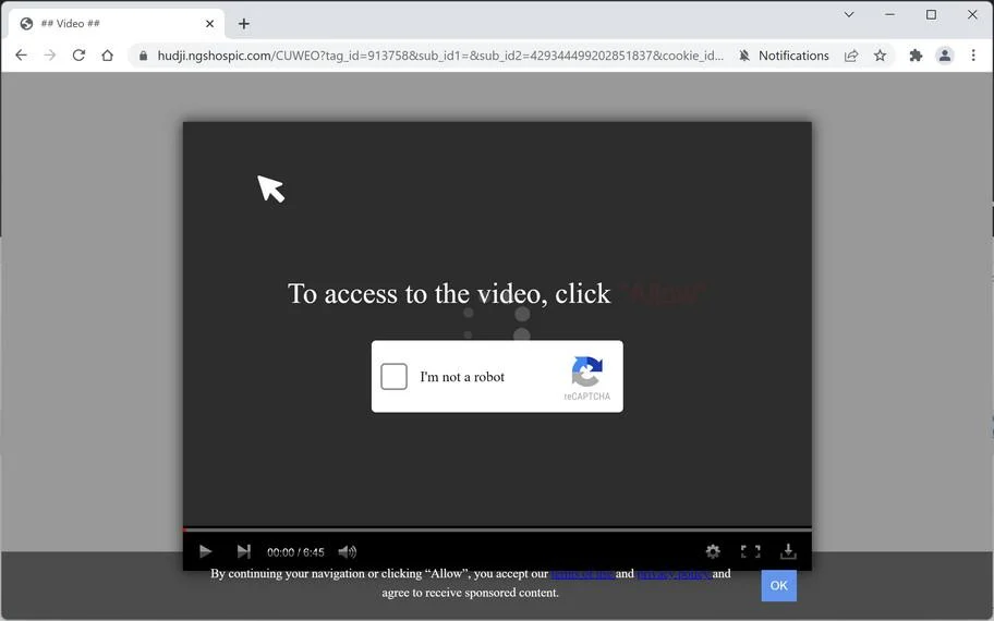 Image: Chrome browser is redirected to Ngshospic.com