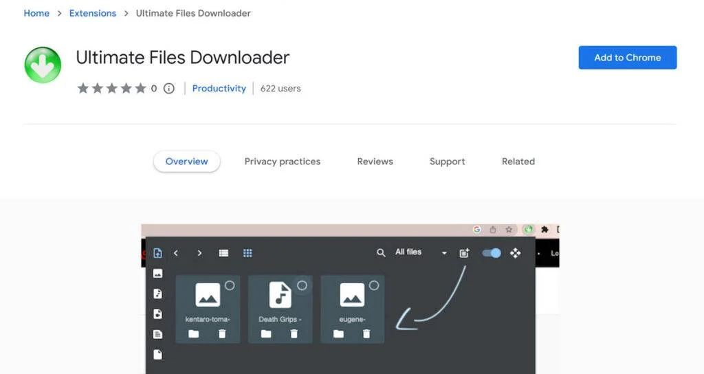 Image: Ultimate Files Downloader Chrome Extension