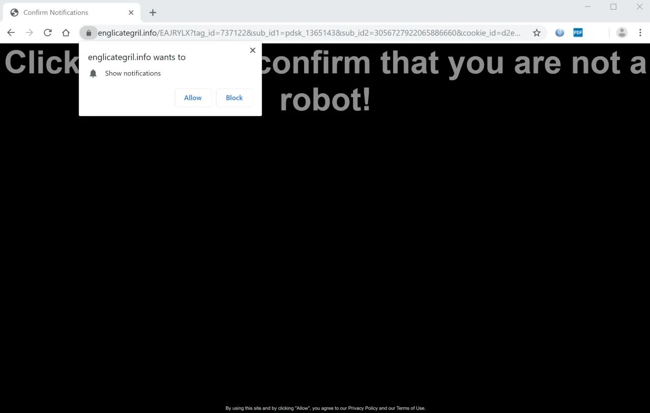 How to remove Englicategril.info pop-up ads (Virus Removal Guide) 1 Image: Chrome browser is redirected to Englicategril.info