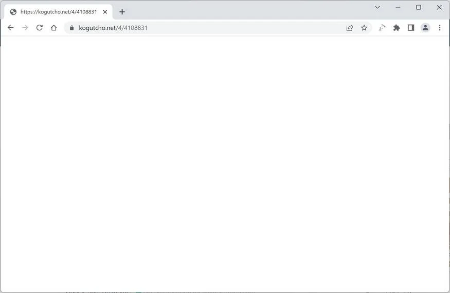 Image: Chrome browser is redirected to Kogutcho.net