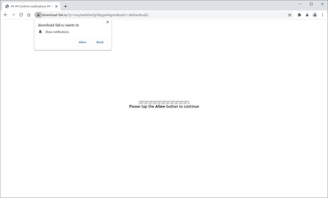 Remove Download-fail.ru pop-up ads (Virus Removal Guide) 1 Image: Chrome browser is redirected to Download-fail.ru