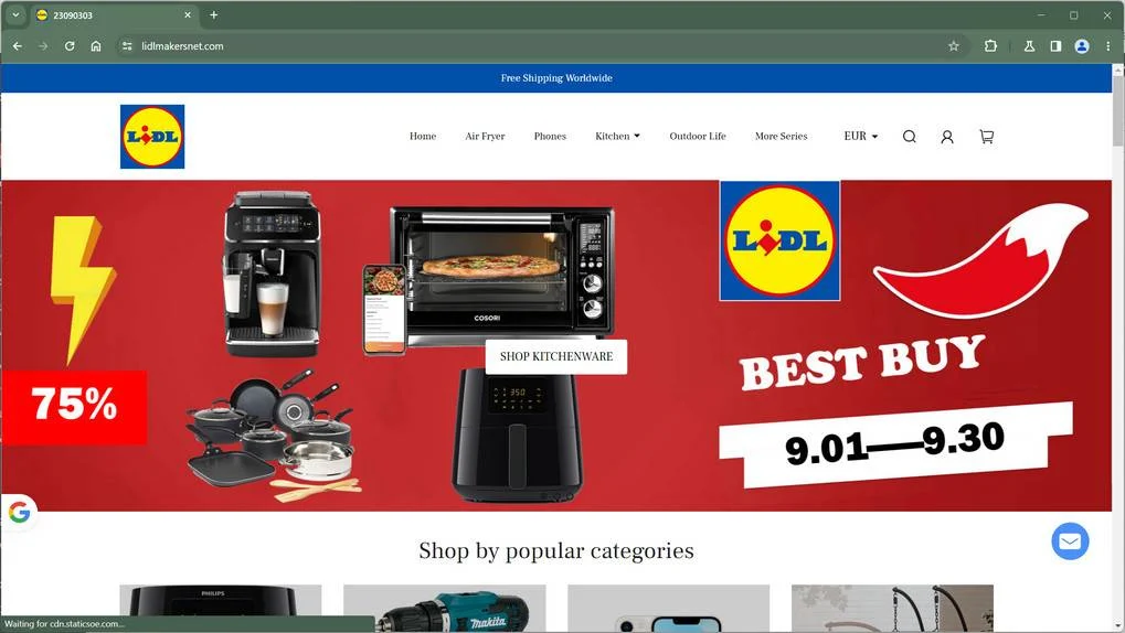 LidlMakersnet.com Scam Store: A Fake LIDL Website 1 LidlMakersnet.com LIDL