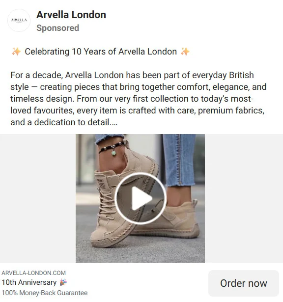 Arvella London Scam Warning: Fake 10-Year Anniversary Sale Exposed 2 Arvella London.com scam 1