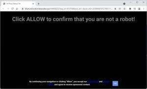 Image: Chrome browser is redirected to Educationakasulba.xyz
