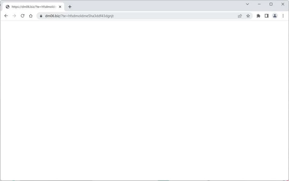 Image: Chrome browser is redirected to Dm06.biz