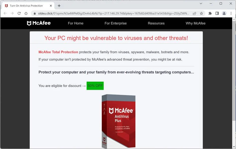 Image: Oldeu.click Fake Antivirus Scan