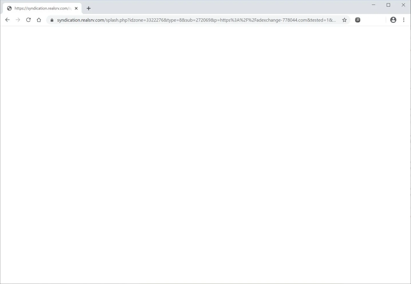 Image: Chrome browser is redirected to Syndication.realsrv.com