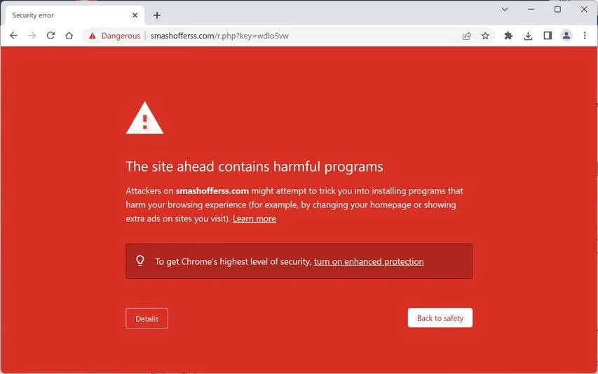 Remove Smashofferss.com Pop-up Ads (Virus Removal Guide) 1 Image: Chrome browser is redirected to Smashofferss.com