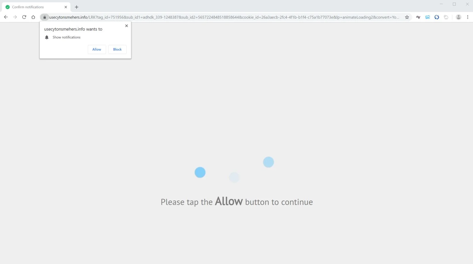 Image: Chrome browser is redirected to Usecytonsmehers.info