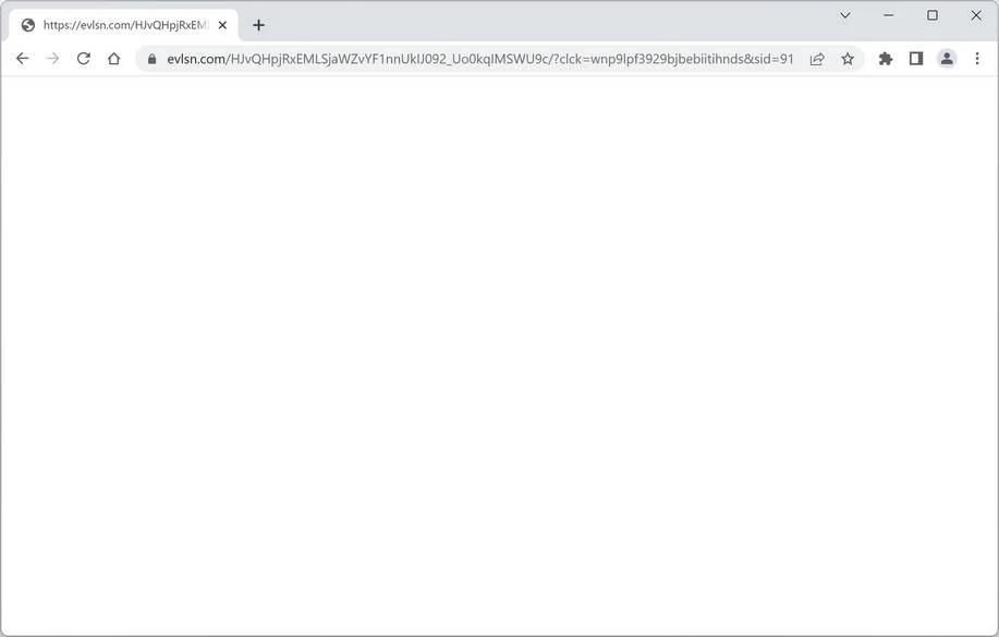Image: Chrome browser is redirected to Evlsn.com