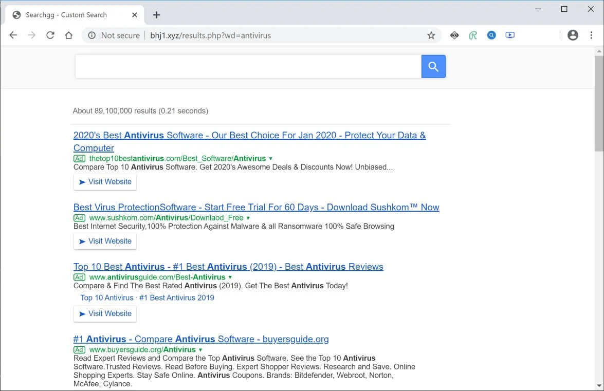 How to remove Bhj1.xyz redirect (Virus Removal Guide) 1 Image: Chrome browser is redirected to Bhj1.xyz