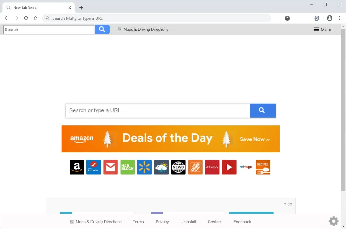 Image: Chrome browser is redirected to Maps & Driving Directions