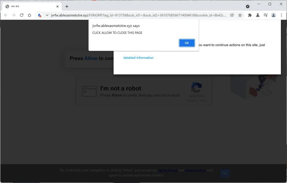 Remove Ablesasmetotre.xyz pop-up ads (Virus Removal Guide) 1 Image: Chrome browser is redirected to Ablesasmetotre.xyz