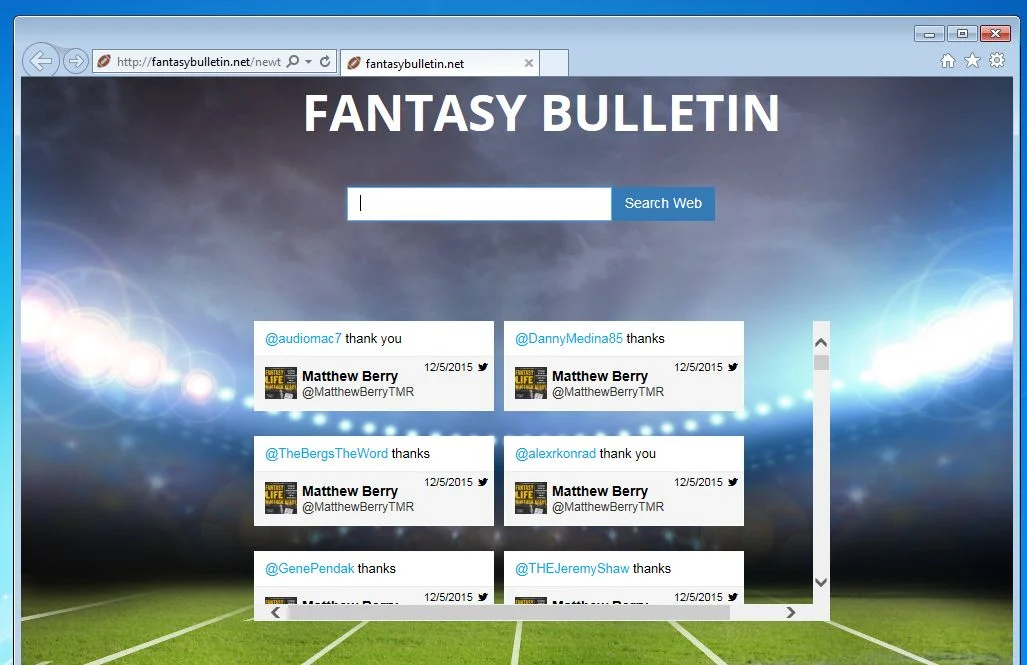 Fantasybulletin.net redirect Fantasybulletin.net virus