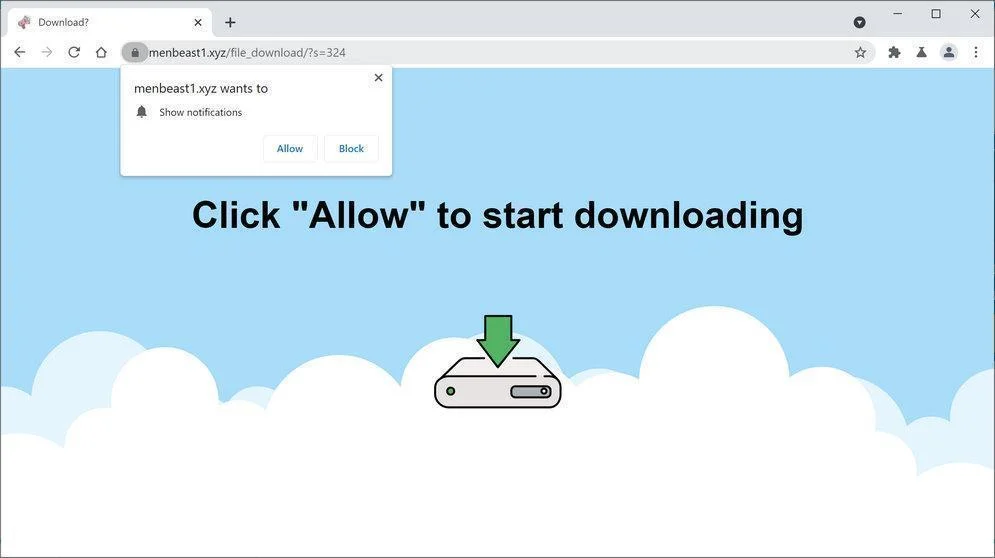 Remove Menbeast1.xyz pop-up ads (Virus Removal Guide) 1 Image: Chrome browser is redirected to Menbeast1.xyz