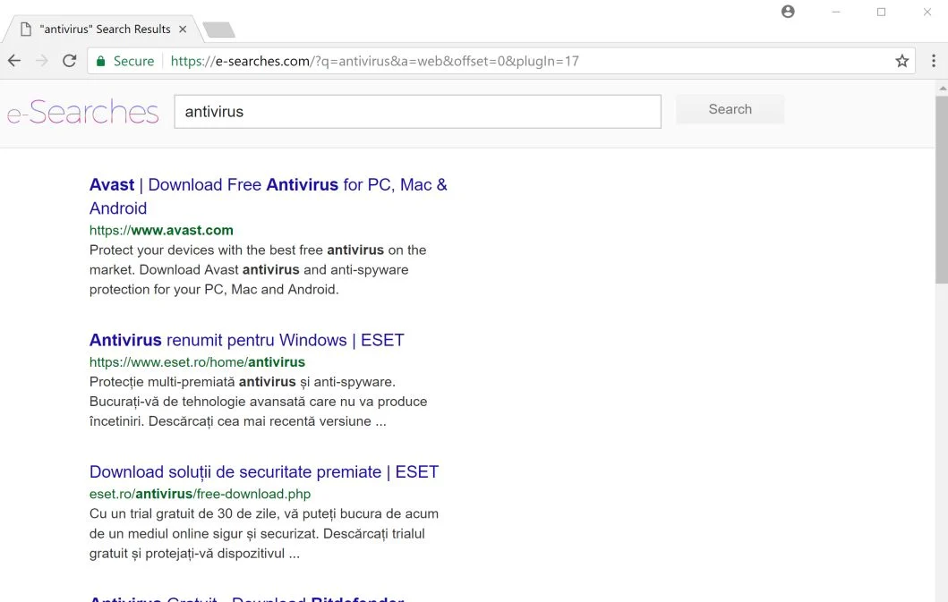 E-Searches.com redirect virus