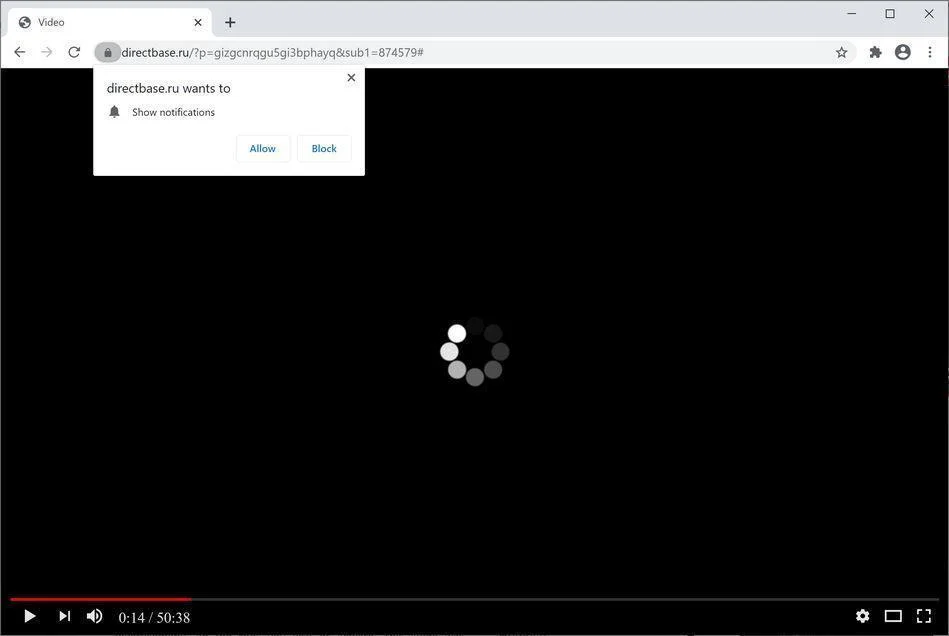 Image: Chrome browser is redirected to Directbase.ru