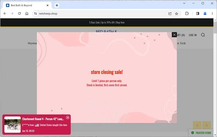 Netsheep.shop scam