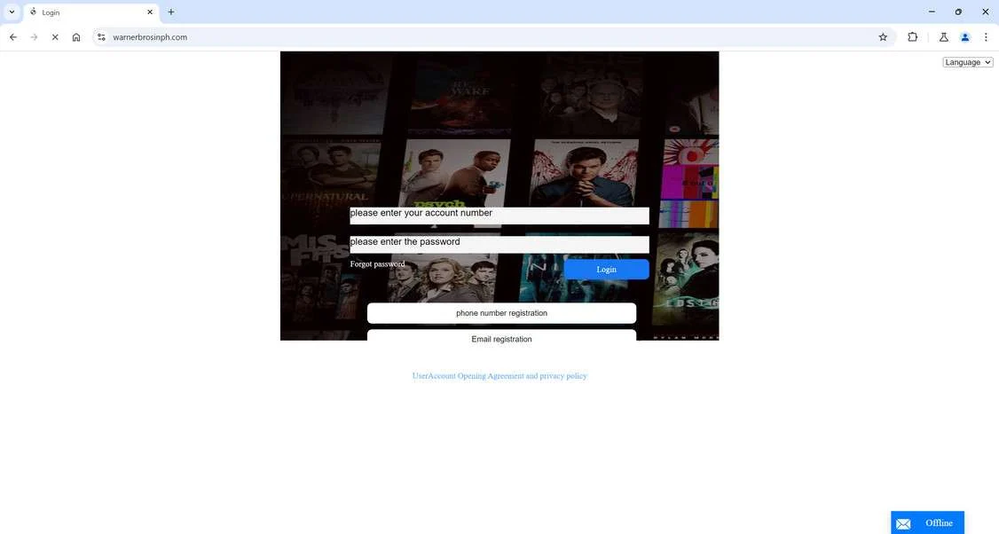 Warnerbrosinph.com scam 1
