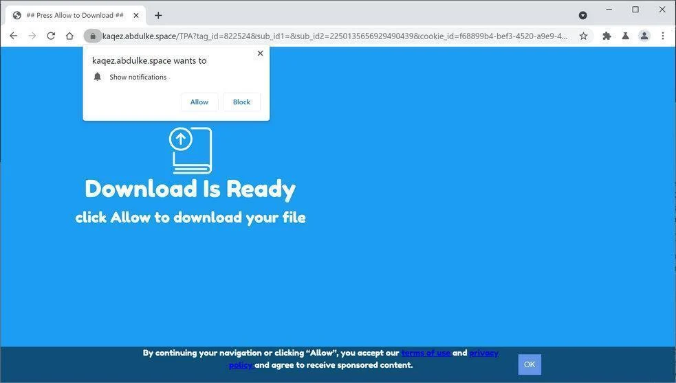 Remove Abdulke.space pop-up ads (Virus Removal Guide) 1 Image: Chrome browser is redirected to Abdulke.space