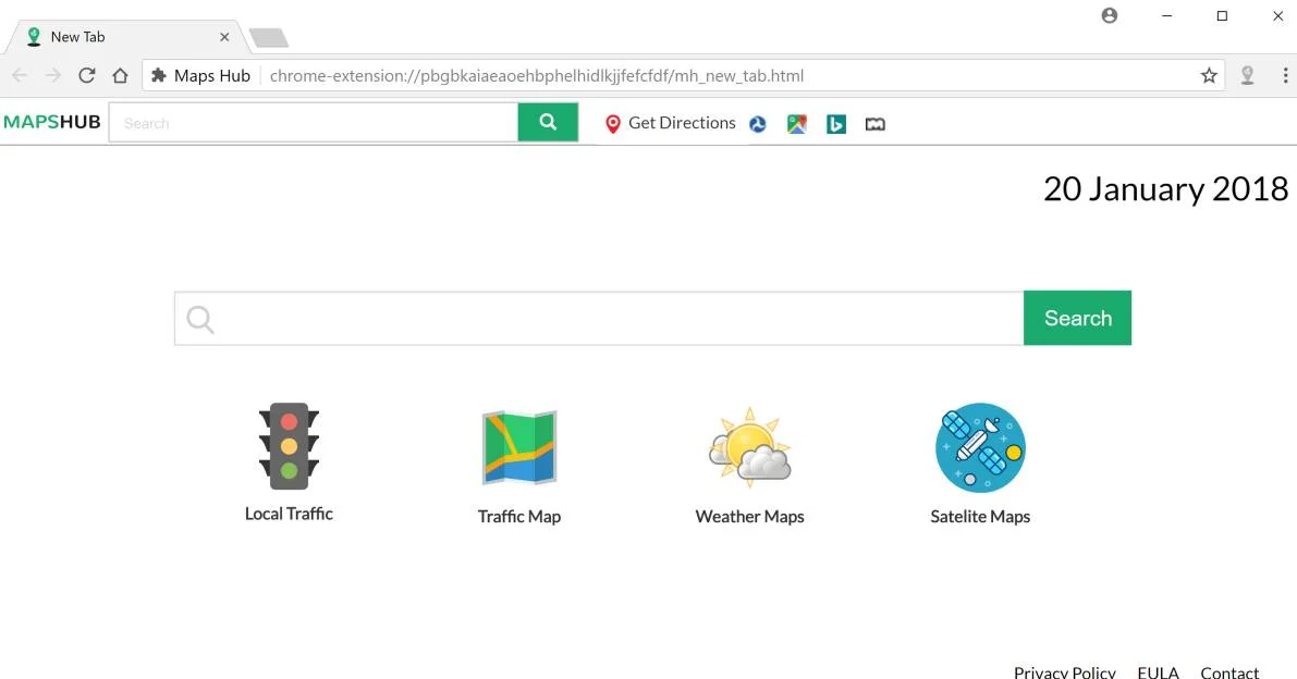 Maps Hub New Tab redirect
