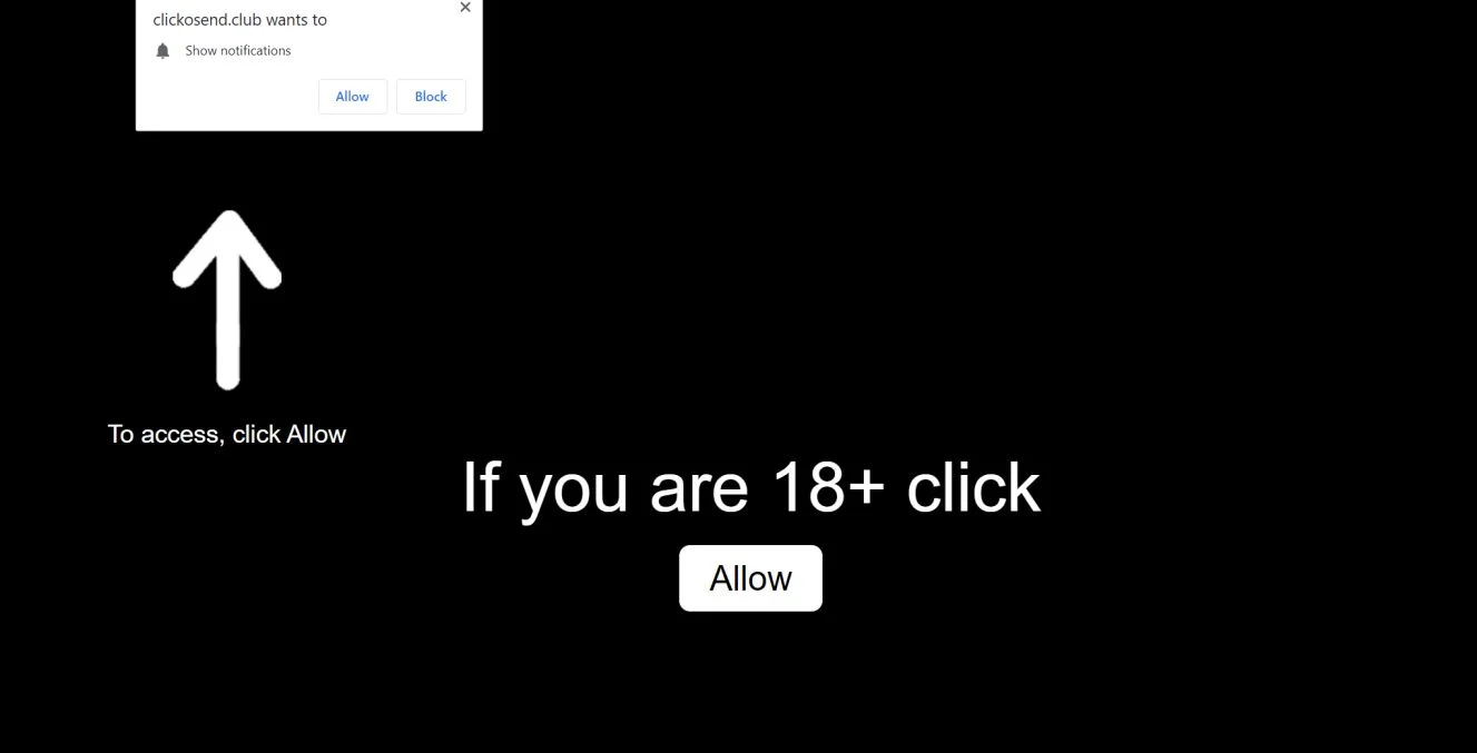 How to remove Clickosend.club pop-up ads (Virus Removal Guide) 1 Image: Chrome browser is redirected to Clickosend.club