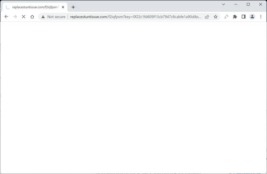 Image: Chrome browser is redirected to Replacestuntissue.com