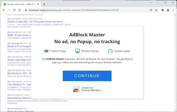 Image: Download-readynow.com browser redirect[