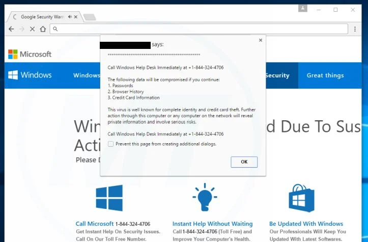 Remove Call Windows Help Desk Immediately Fake Alerts Virus 1 Call Windows Help Desk Immediately virus