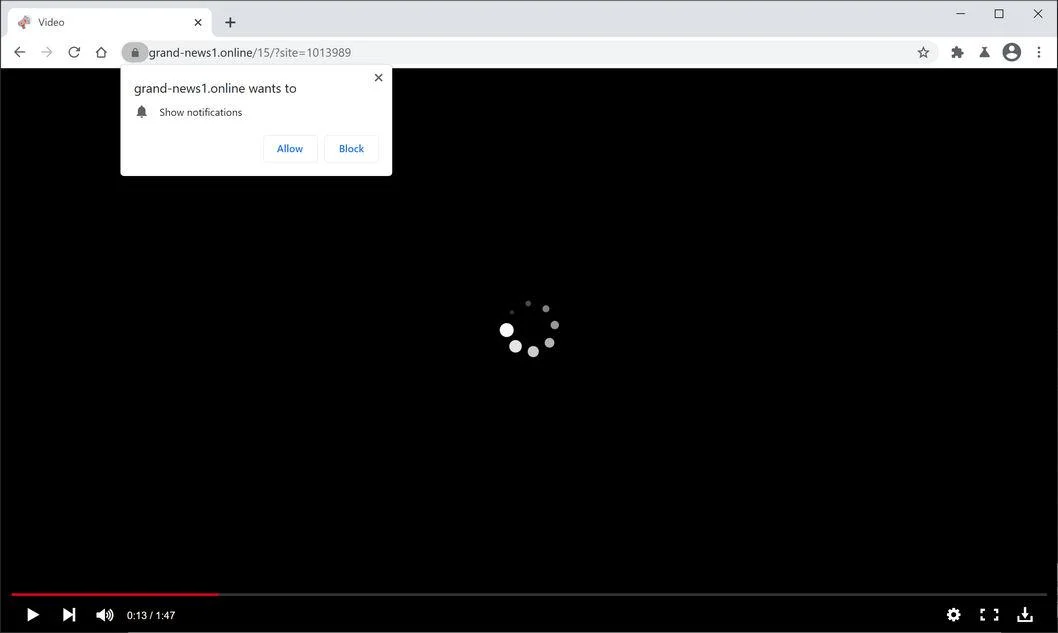 Remove Grand-news1.online pop-up ads (Virus Removal Guide) 1 Image: Chrome browser is redirected to Grand-news1.online