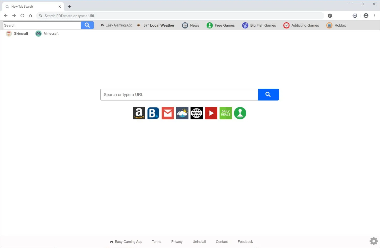 Image: Chrome browser is redirected to Easy Gaming App