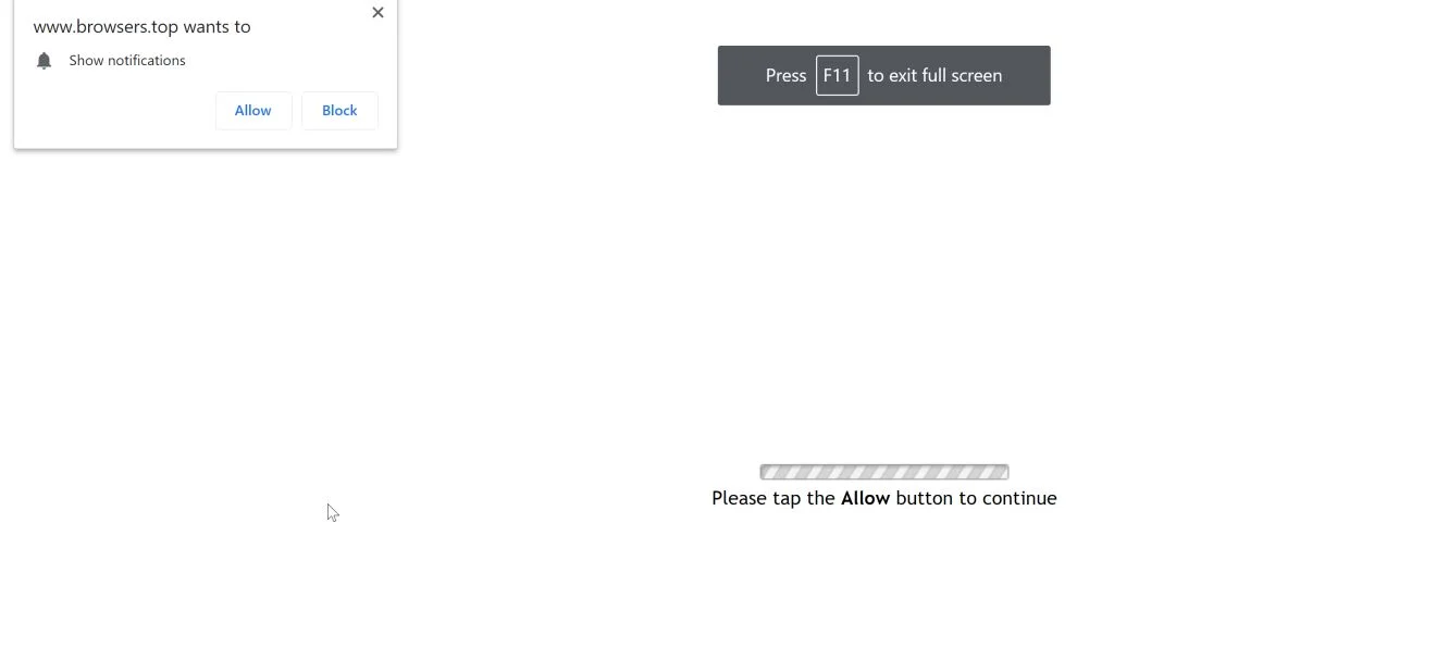 Image: Chrome browser is redirected to the Browsers.top site