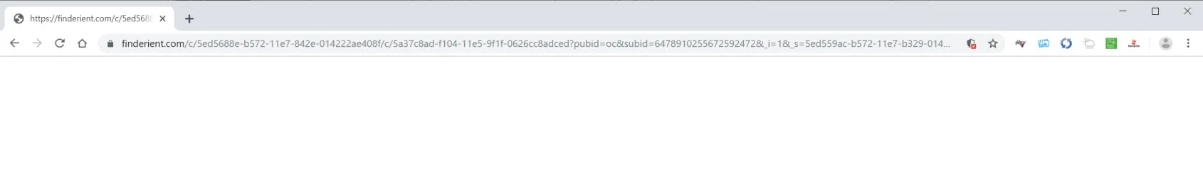 Image: Chrome browser is redirected to Finderient.com